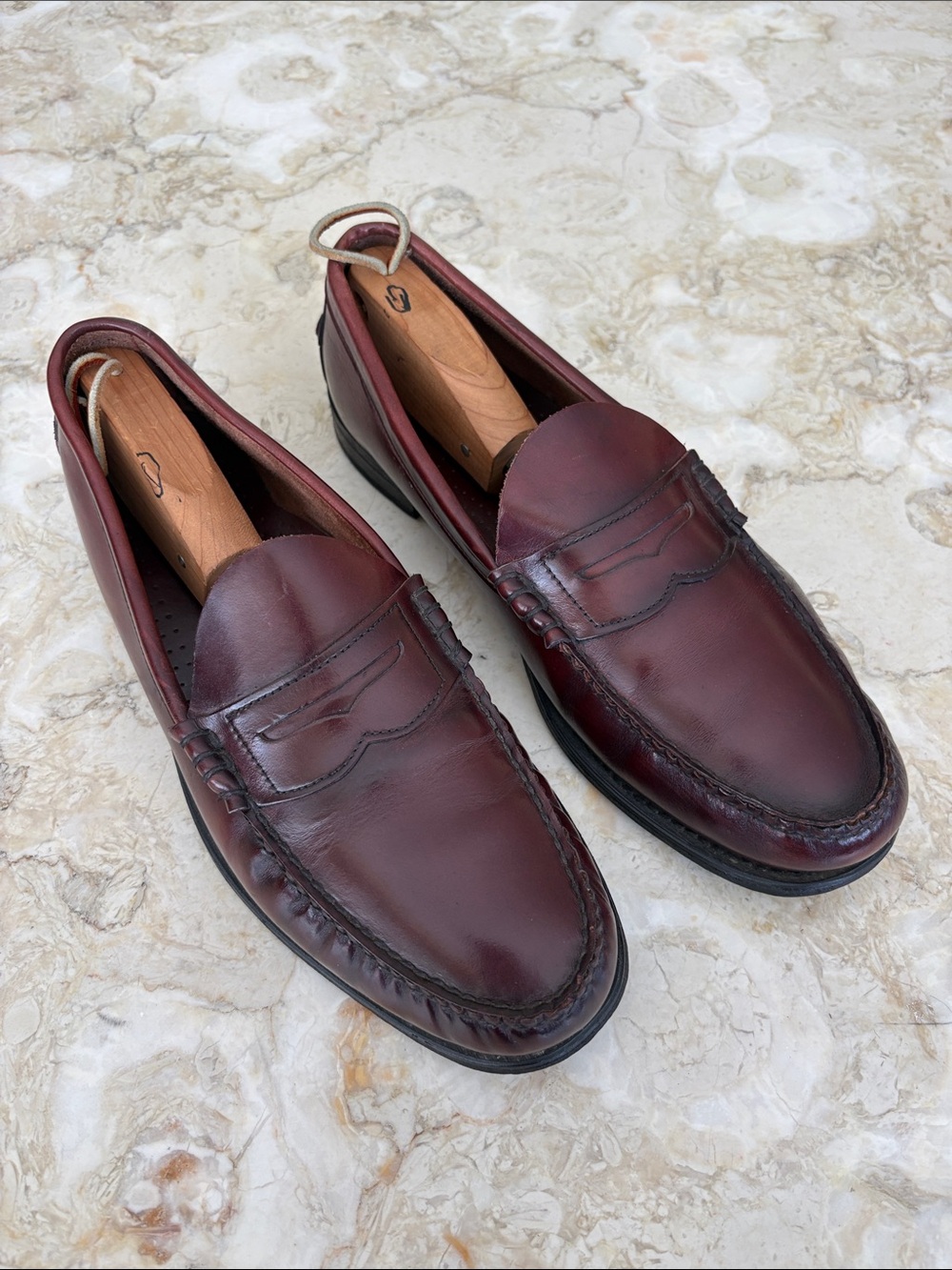 Vintage Dexter USA Burgundy Leather Penny Loafers Men’s Size 13 Made in USA